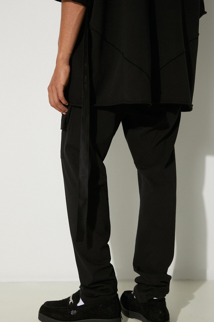 Rick Owens cotton joggers Creatch Cargo Drawstring DU02D2376.RIG black