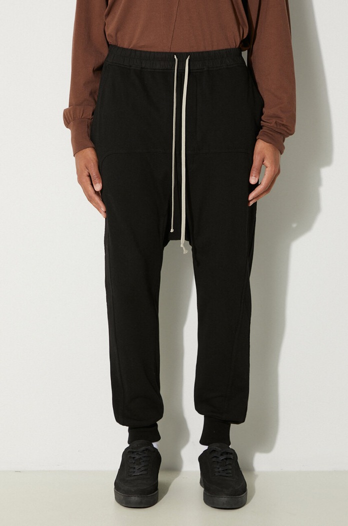 Rick Owens cotton joggers Prisoner Drawstring jersey black DU02D2395.RIG