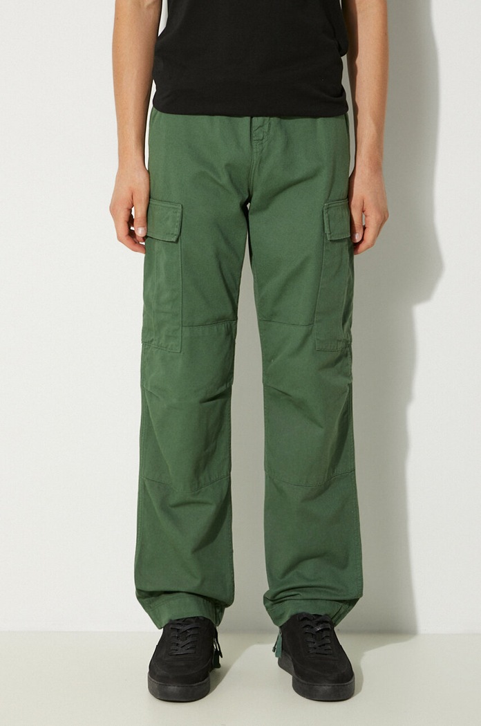 Carhartt WIP cotton trousers Regular Cargo Pant straight green I030475.29NGD
