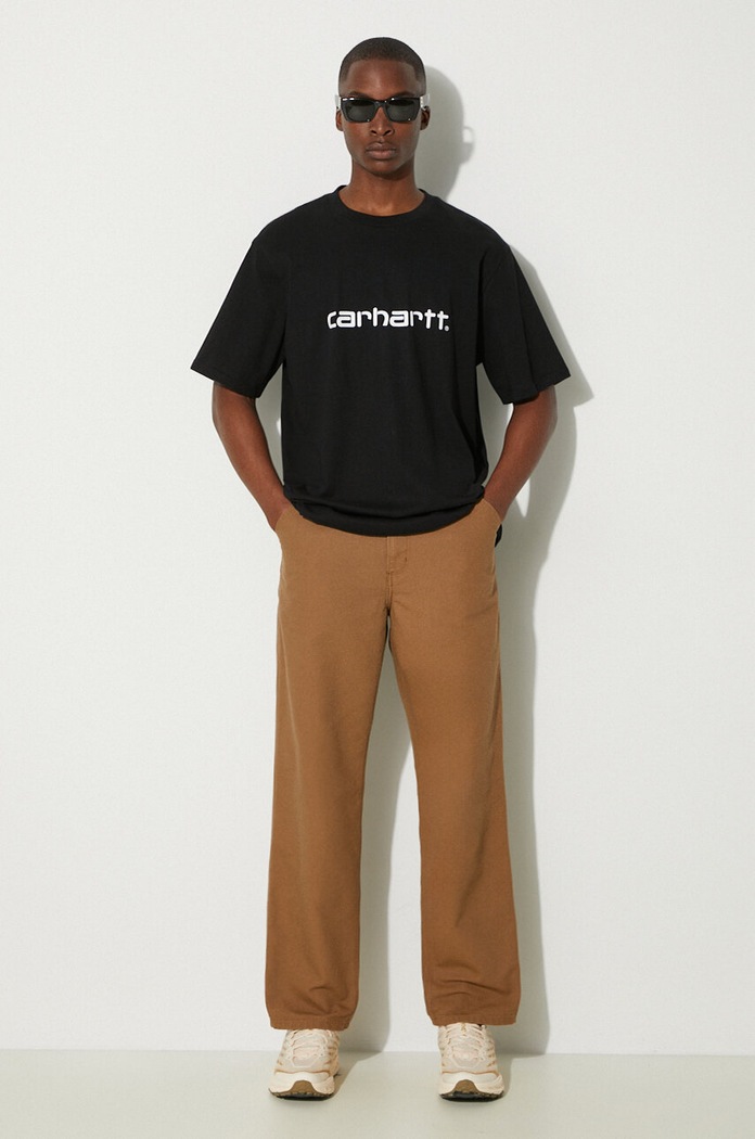 Памучен панталон Carhartt WIP Simple Pant I031220.HZ02 кафяв SS23
