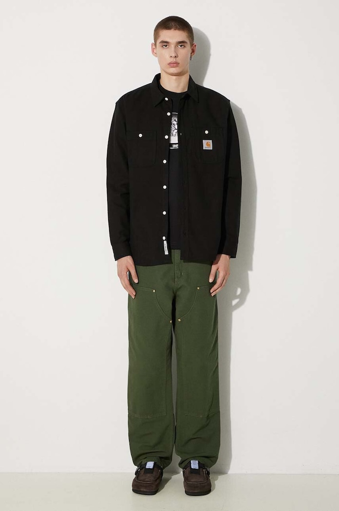 Carhartt WIP cotton trousers Double Knee Pant I031501.2BR02 green AW24