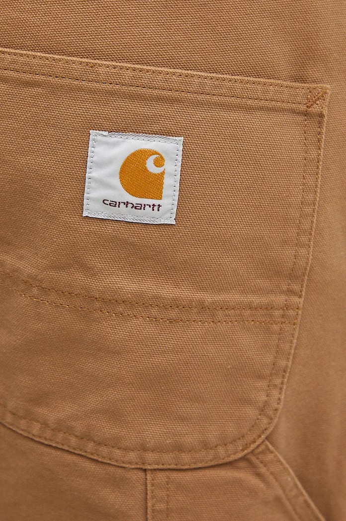Carhartt WIP pantaloni in cotone Double Knee Pant I031501.HZ02 marrone