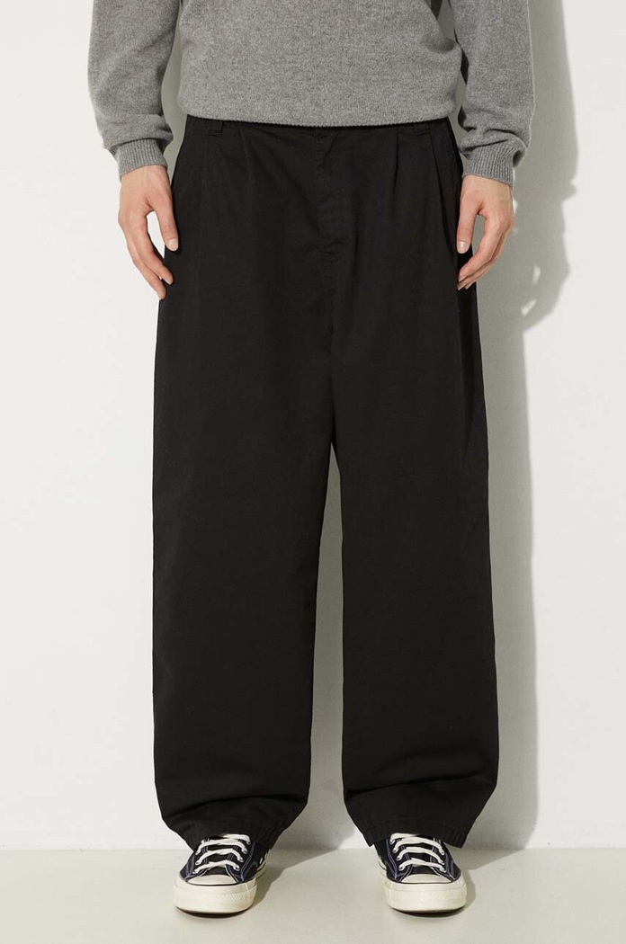 Хлопковые брюки Carhartt WIP Merrick Pant гладкий чёрный I033759.8906
