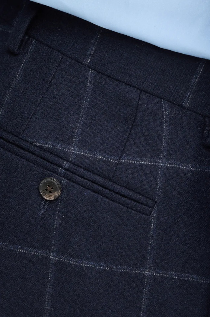 Hackett London spodnie wełniane granatowy HM470549R