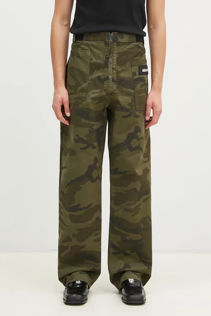 Aries pantaloni in cotone Camo Walking Trouser cotone verde AR3111102