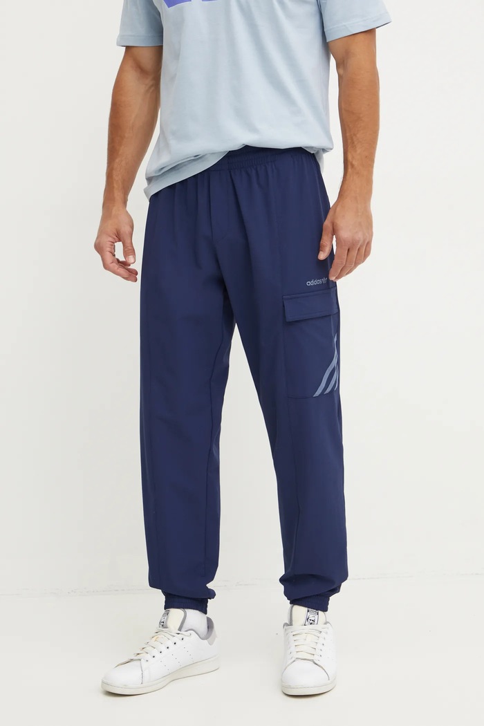 adidas Originals spodnie z elastanem granatowy IW3259