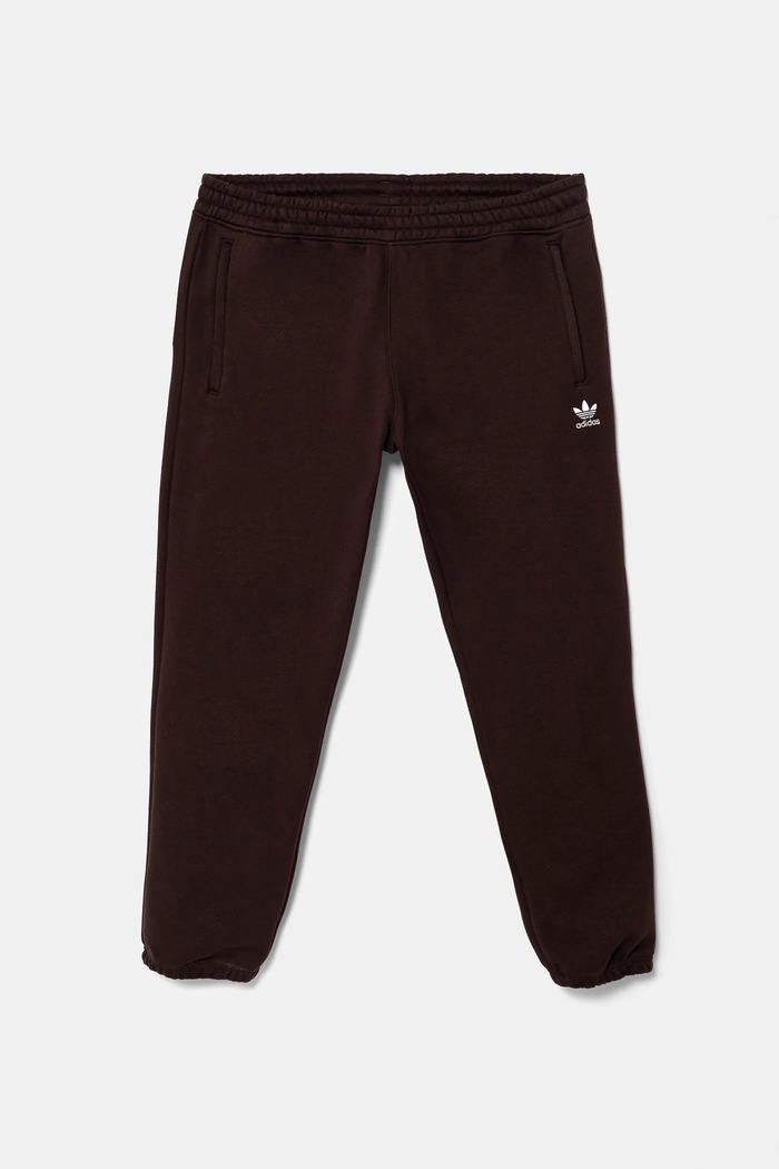 adidas Originals spodnie dresowe dzianina brązowy IY7364