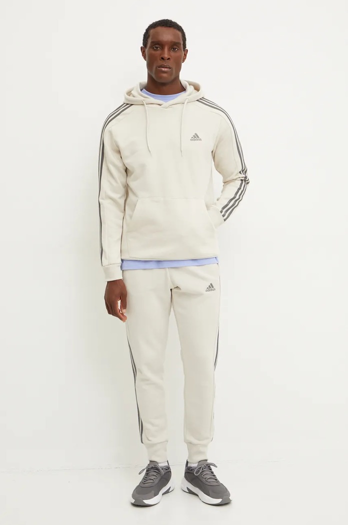 Bavlněné tepláky adidas Essentials IW7682 béžová AW24