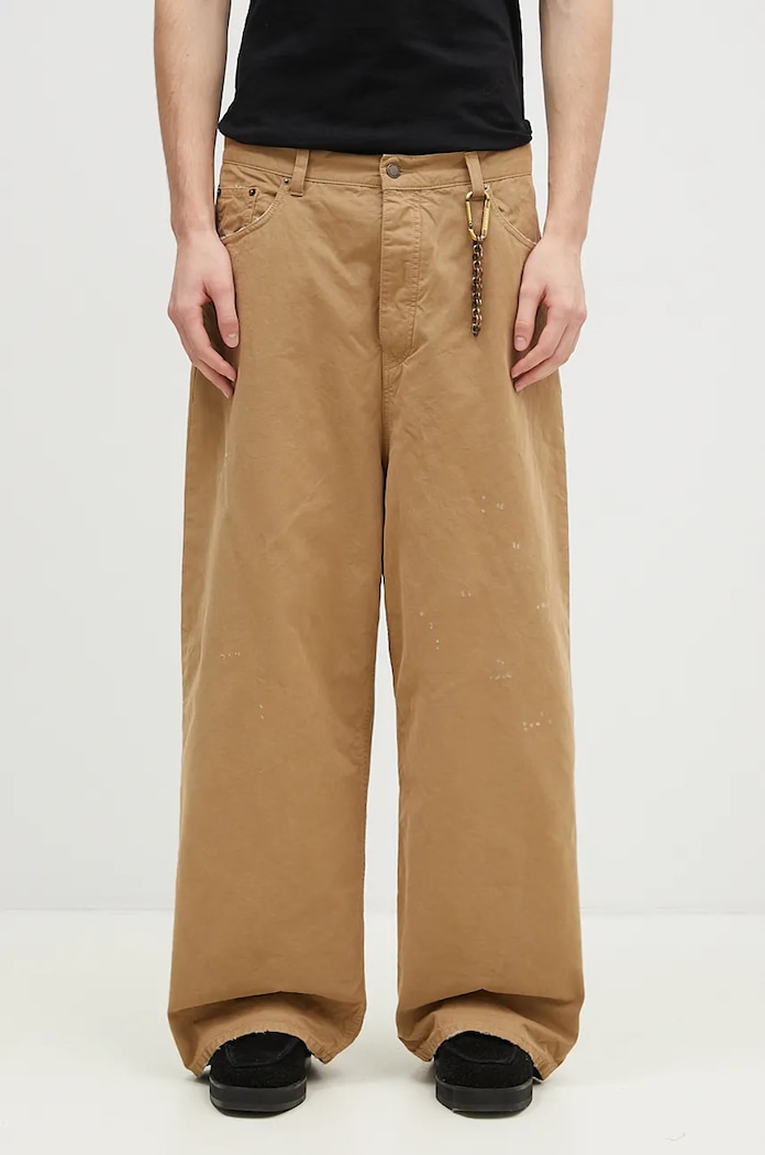 Хлопковые брюки DARKPARK Ray гладкий зелёный MTR11.FAP05.008501