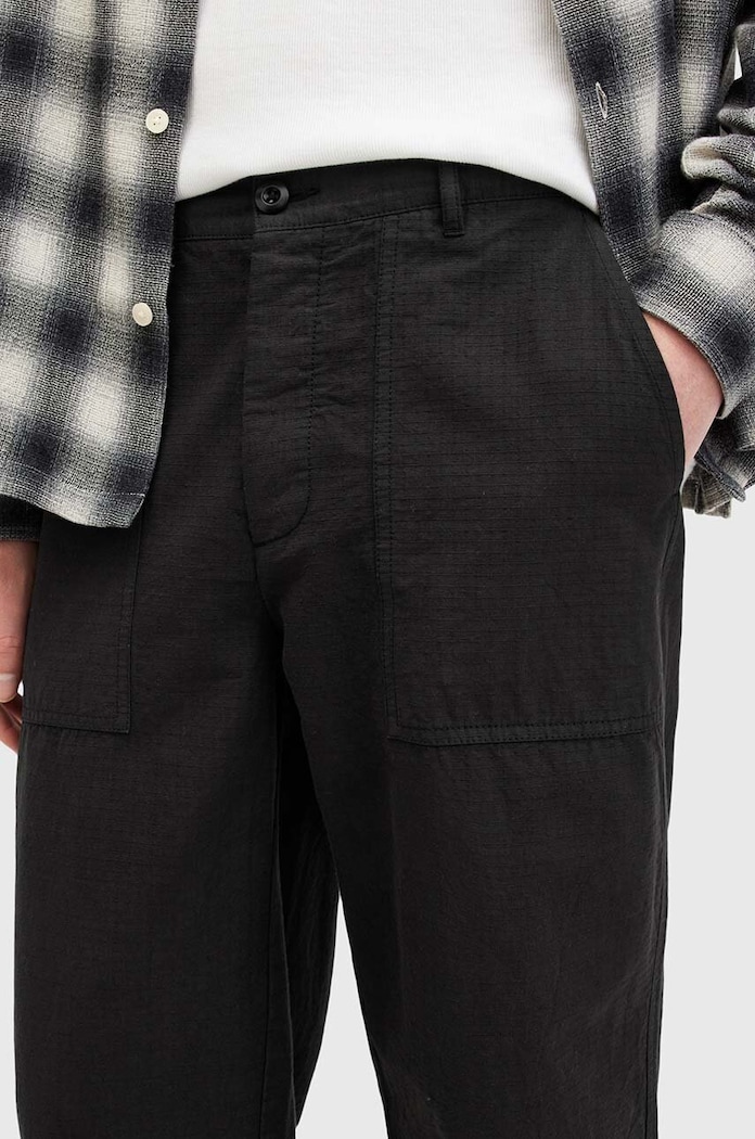 Îmbrăcăminte AllSaints pantaloni de bumbac CREEK TROUSER M021TB negru