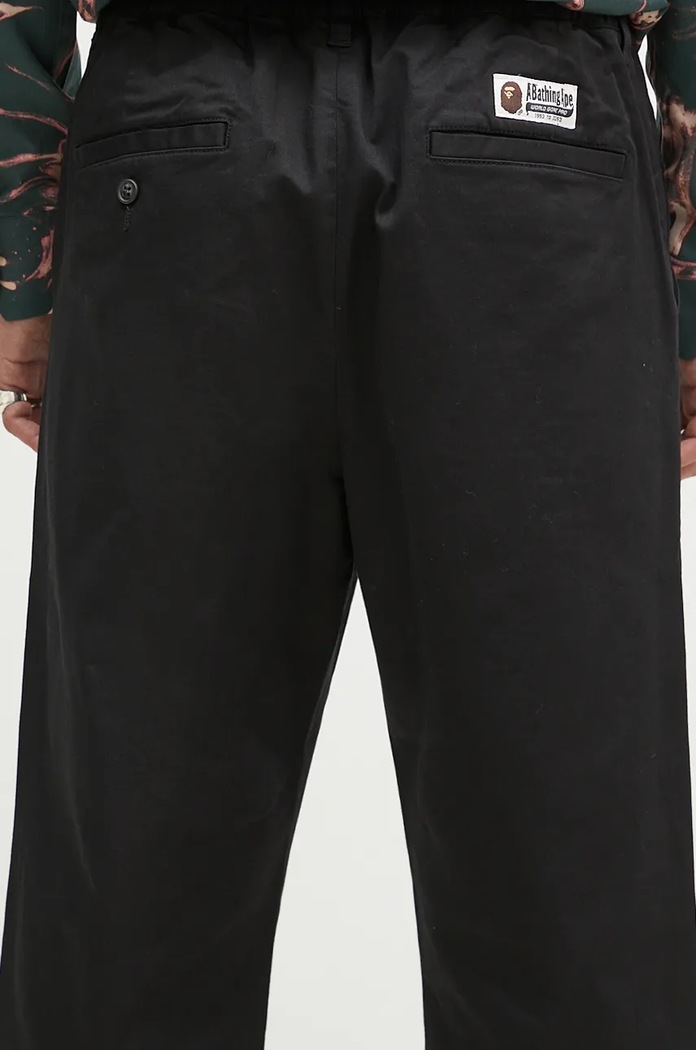 Παντελόνι A Bathing Ape One Point Relaxed Fit Chino μαύρο 1K80152011