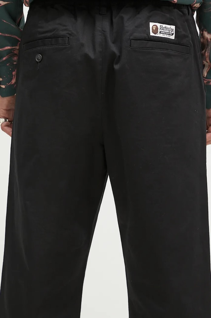 Παντελόνι A Bathing Ape One Point Relaxed Fit Chino μαύρο 1K80152011