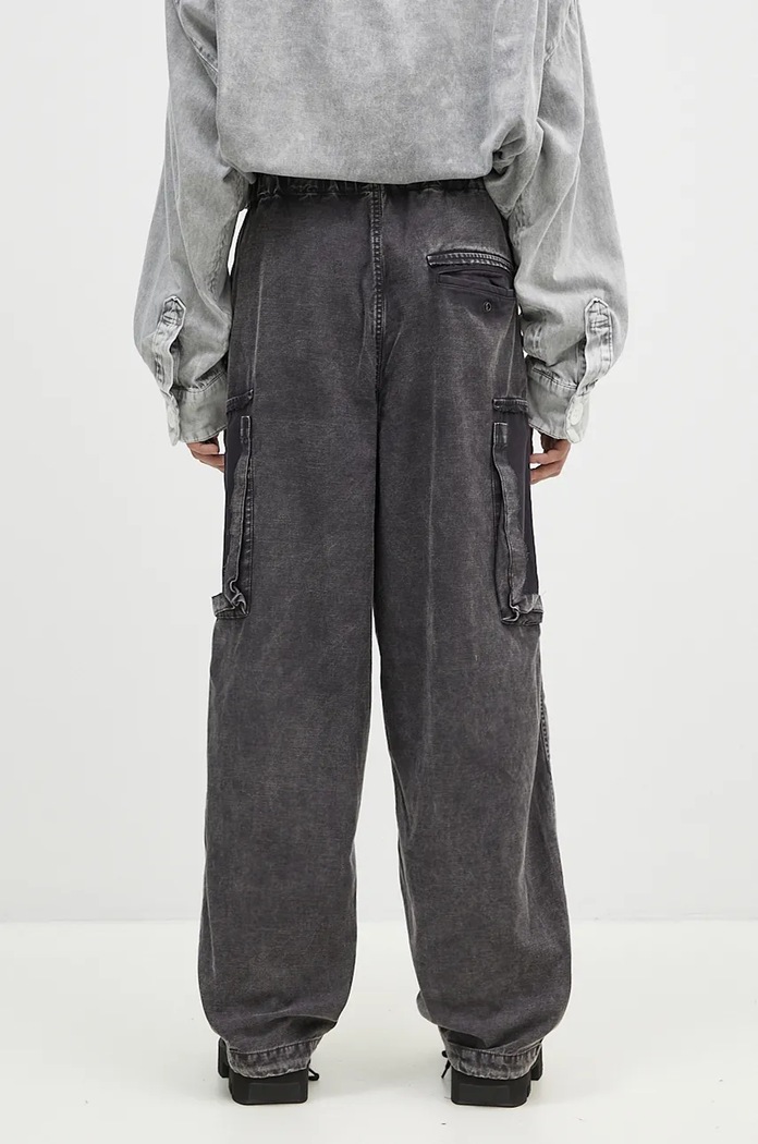 Îmbrăcăminte Maison MIHARA YASUHIRO pantaloni de bumbac Satin Cargo J13PT171 negru