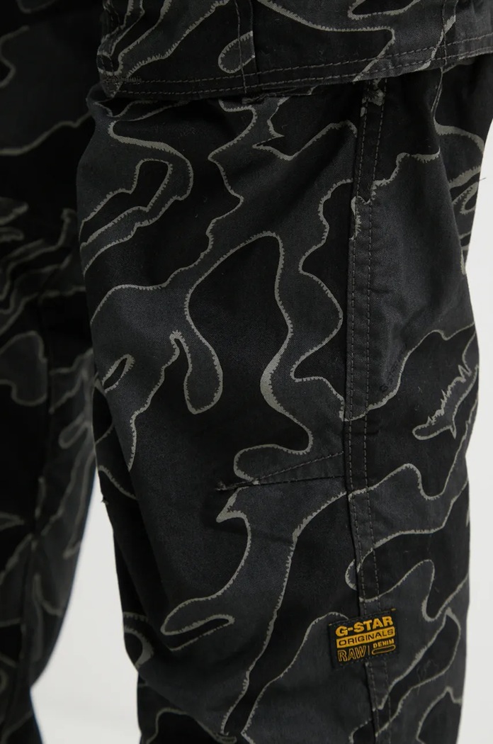 G-Star spodnie bawełniane Rovic Zip 3D Regular Tapered czarny D02190.D553