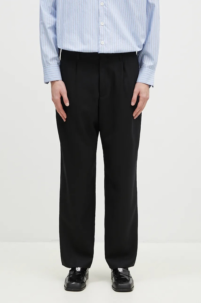 Our Legacy spodnie wełniane Borrowed Chino wełna czarny M421BBPW