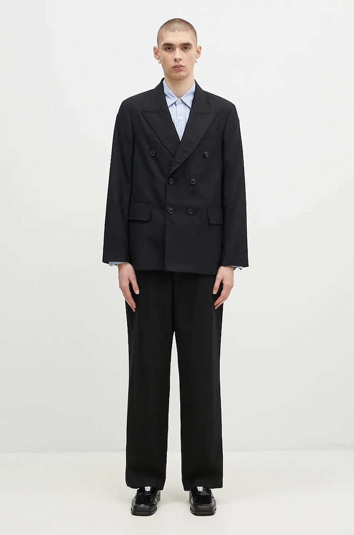 Our Legacy spodnie wełniane Borrowed Chino M421BBPW czarny