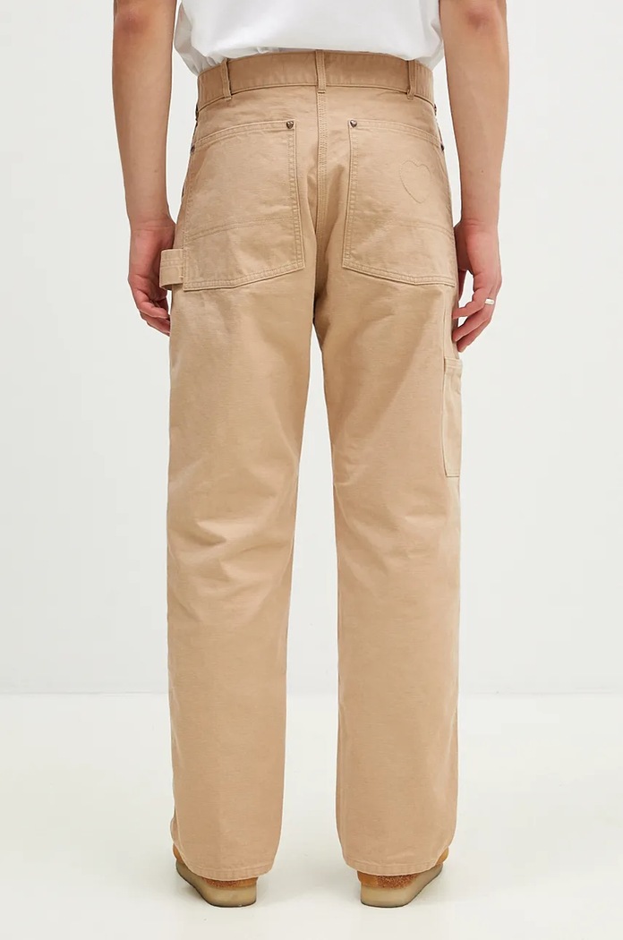 Дрехи Памучен панталон Human Made Washed Duck Work Pants HM28PT011 бежов