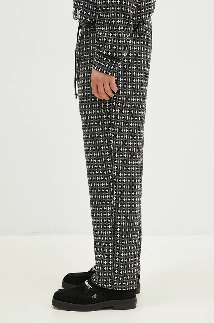 Παντελόνι από μείγμα μαλλιού PLEASURES Cross Easy Pants P24F035 γκρί AW24