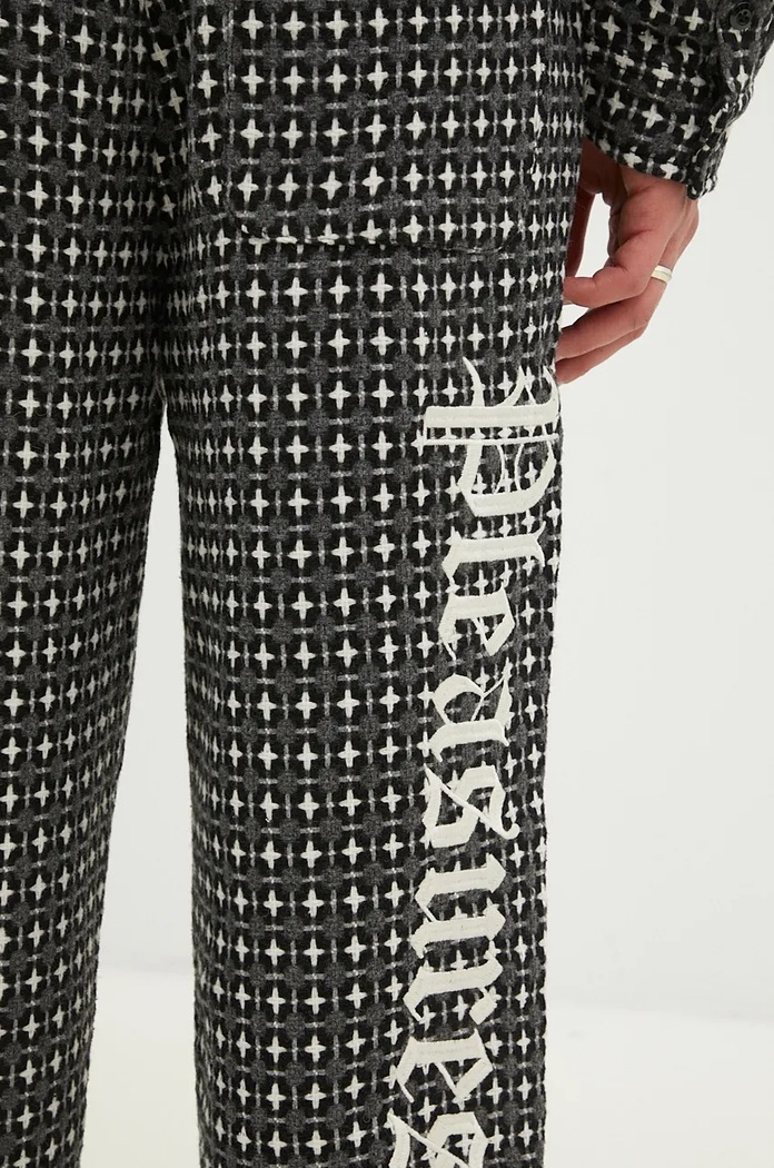Παντελόνι από μείγμα μαλλιού PLEASURES Cross Easy Pants P24F035 γκρί
