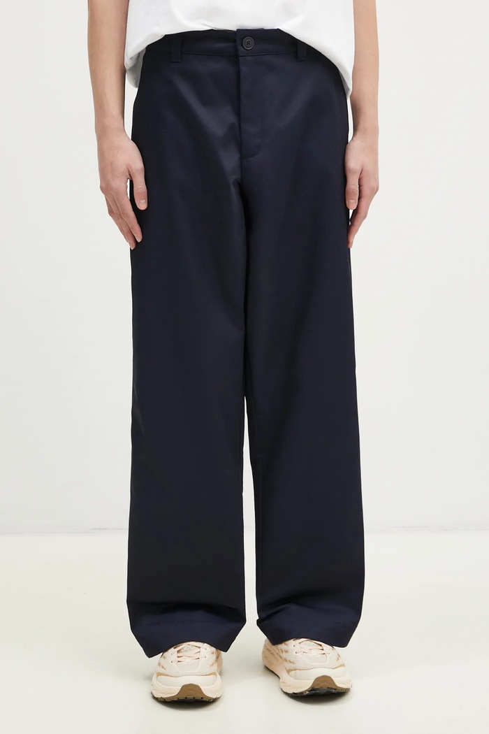 Champion pantaloni Straight Hem Pants dritto blu navy 220715