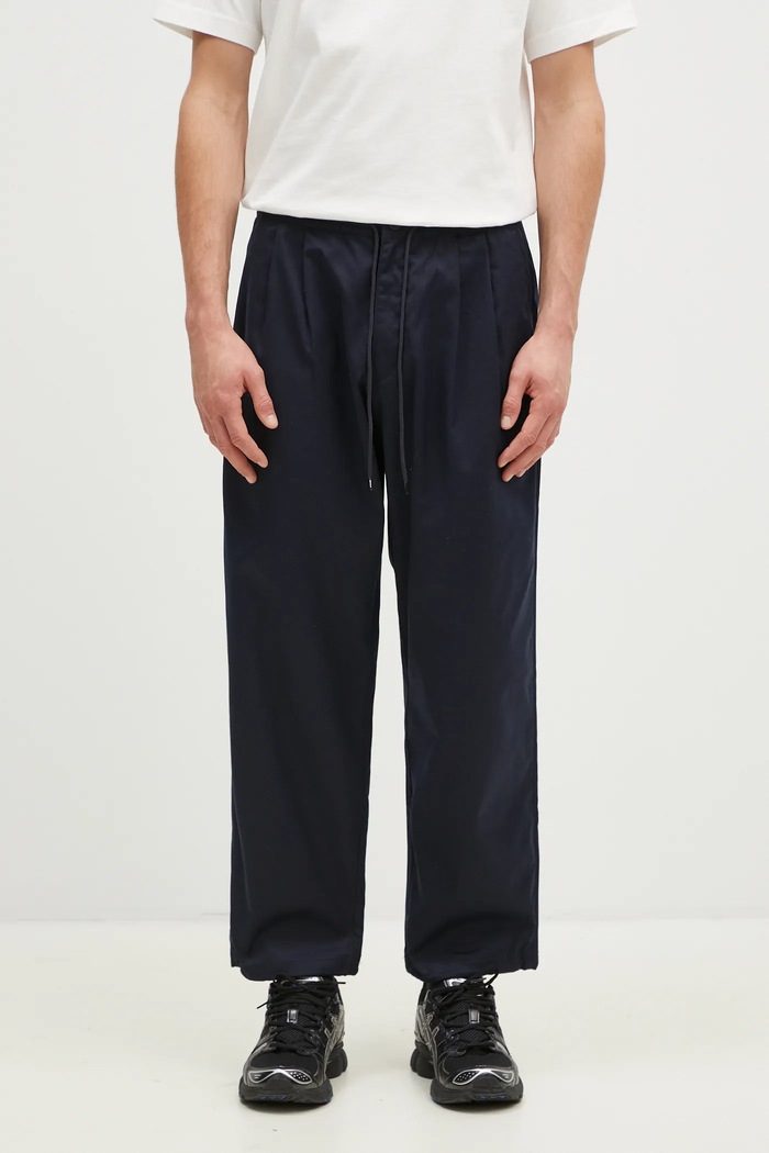 Hlače NEIGHBORHOOD Baggysilhouette Easy Pants chinos mornarsko plava 242AQNH.PTM01