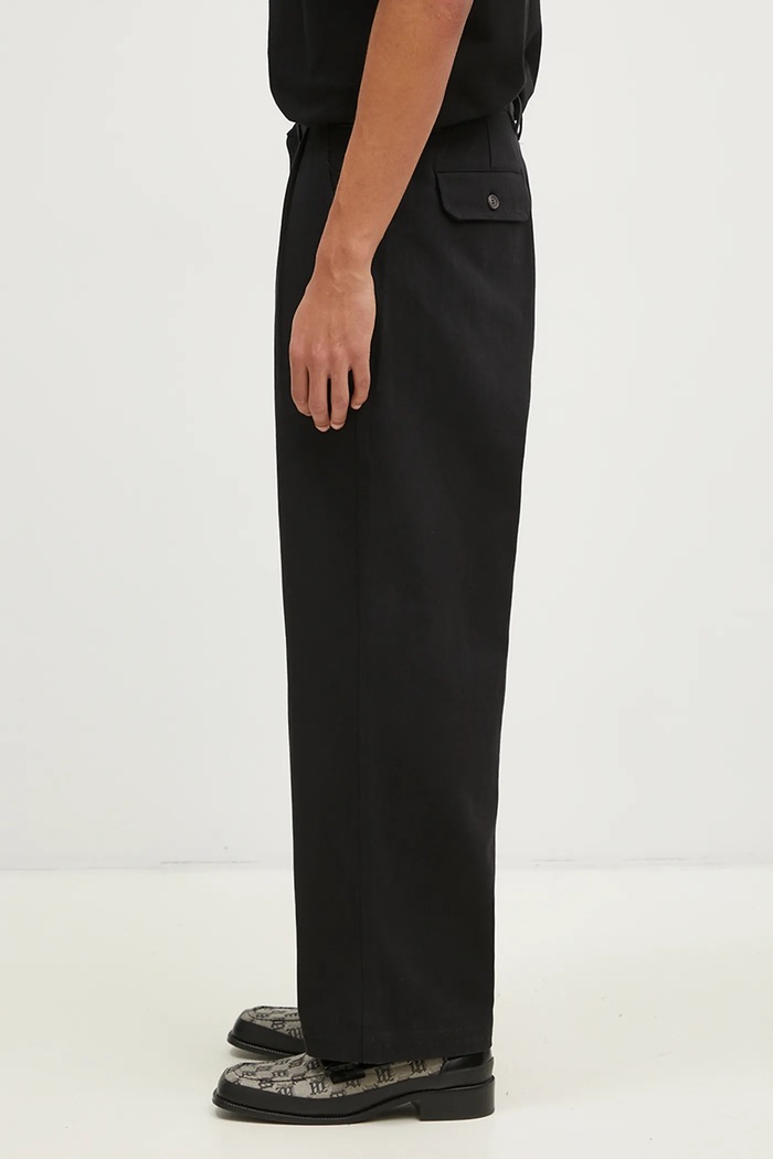 Butter Goods cotton trousers Pleated Trousers BG243717 black AW24