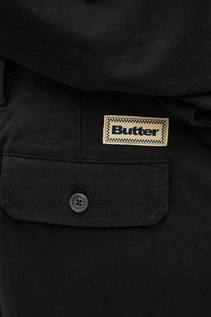 Butter Goods cotton trousers Pleated Trousers black BG243717