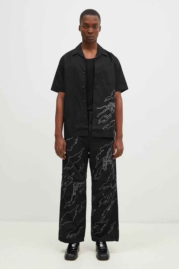 Βαμβακερό παντελόνι Maharishi Dpm: Sparse Bonsai Snopants 5340.BLACK μαύρο