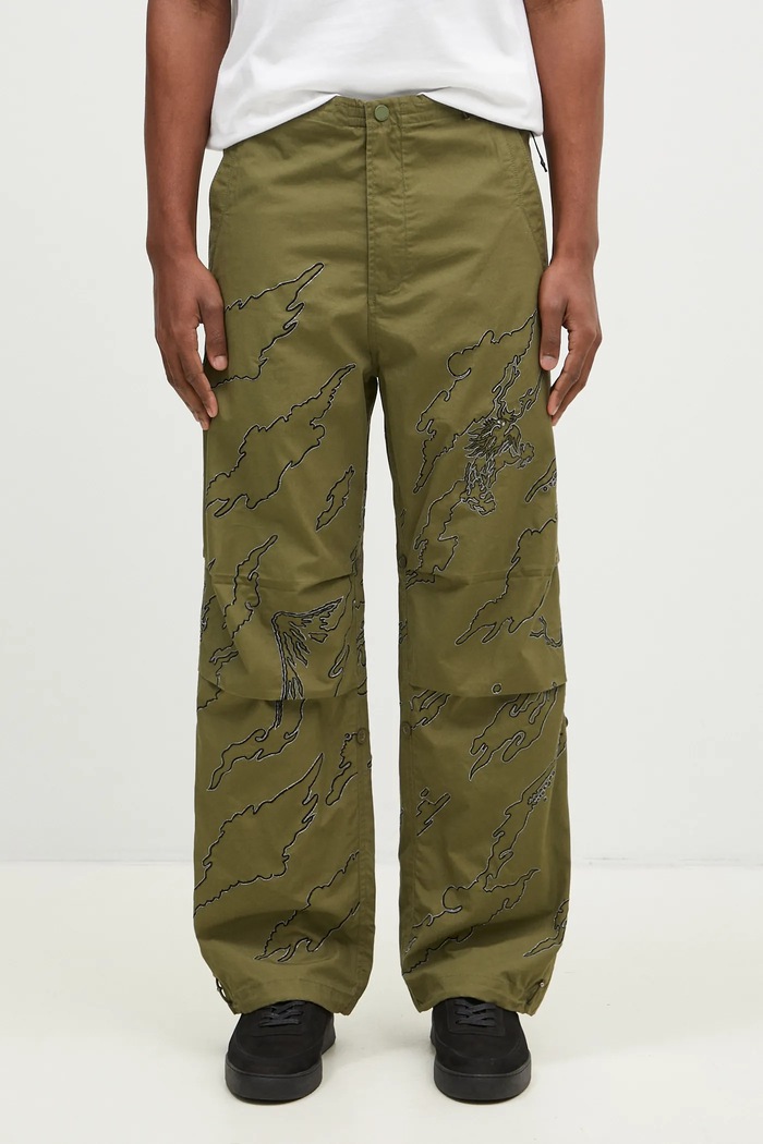 Bavlnené nohavice Maharishi Dpm: Sparse Bonsai Snopants bavlna zelená 5340.OLIVE