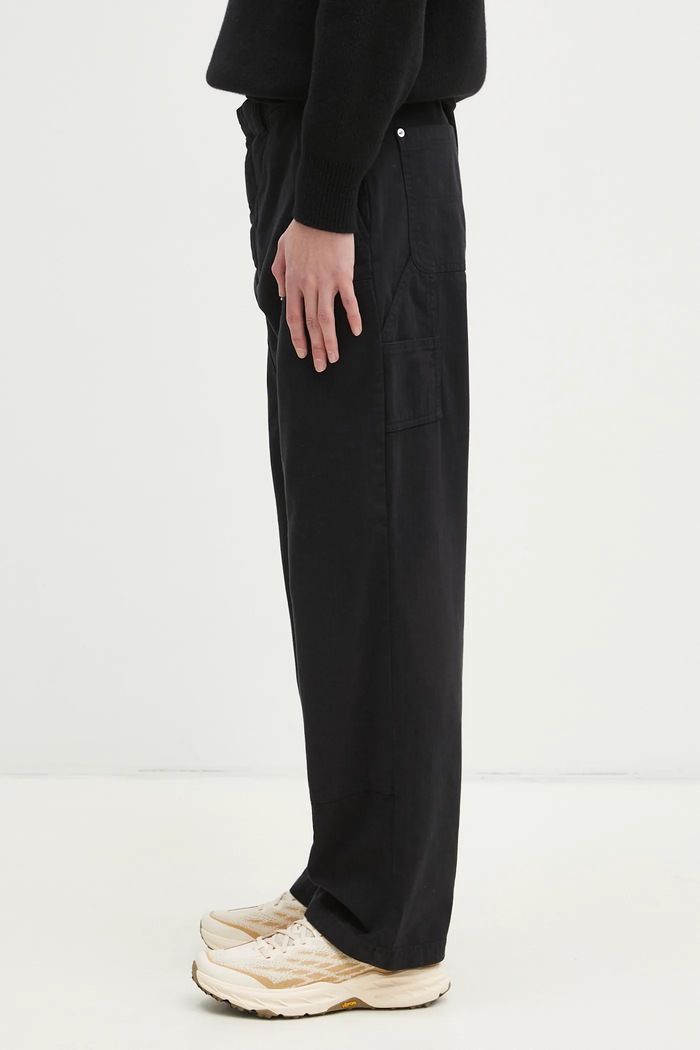 Kalhoty Wood Wood Fed Herringbone Workwear Pants 30250468 černá AW24