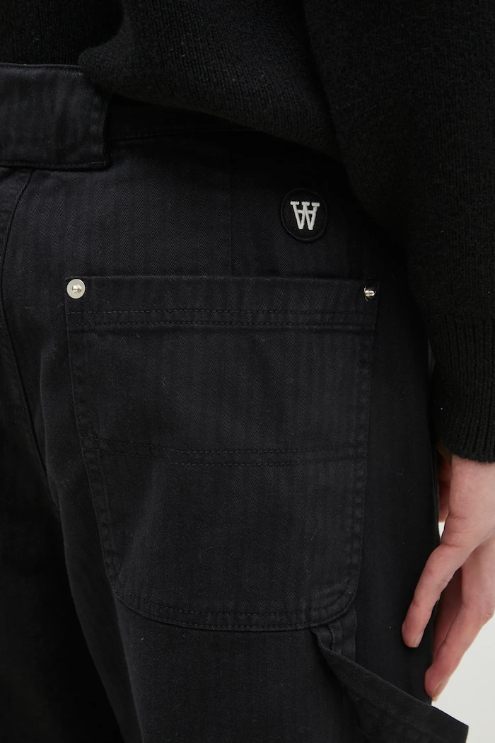 Kalhoty Wood Wood Fed Herringbone Workwear Pants černá 30250468
