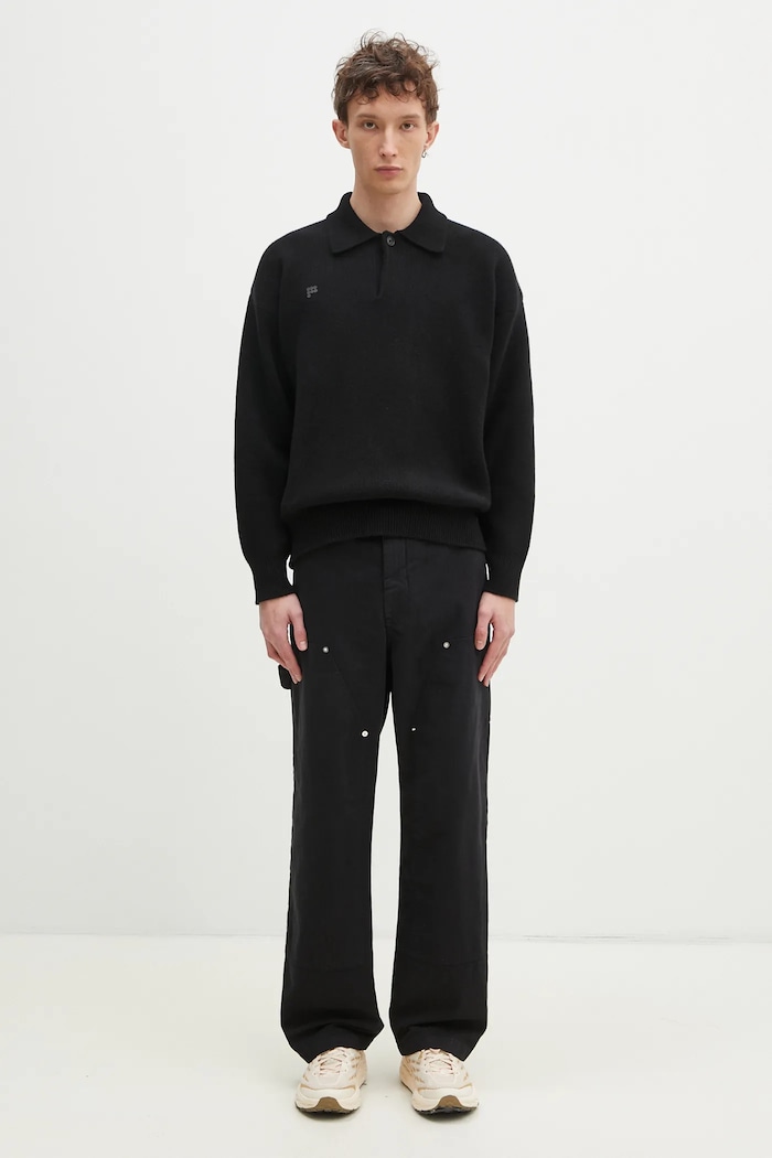 Kalhoty Wood Wood Fed Herringbone Workwear Pants 30250468 černá