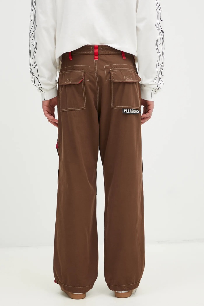 Abbigliamento PLEASURES pantaloni Public Utility P24W011 marrone