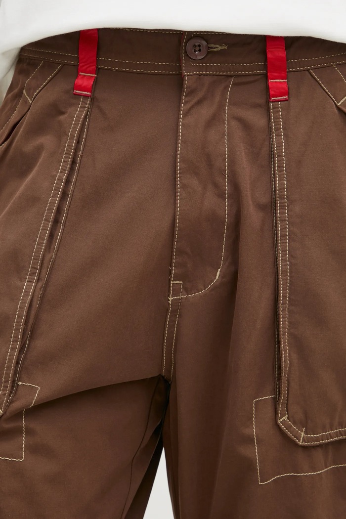 PLEASURES pantaloni Public Utility marrone P24W011