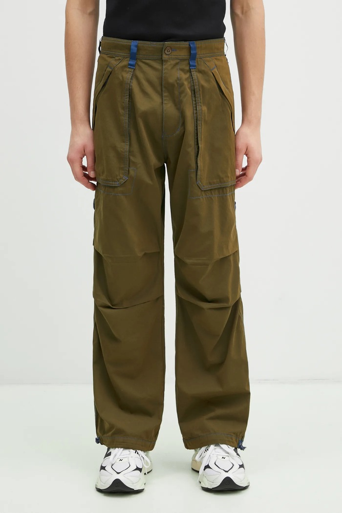 PLEASURES pantaloni Public Utility dritto verde P24W011