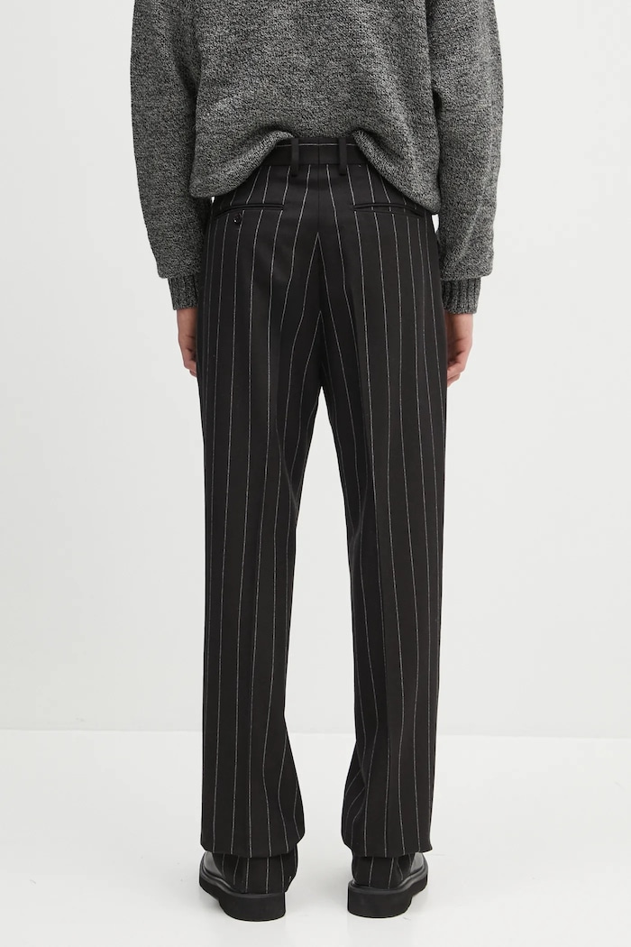 Îmbrăcăminte Wacko Maria pantaloni de lână Double Pleated 24FW.WMP.TR21 negru