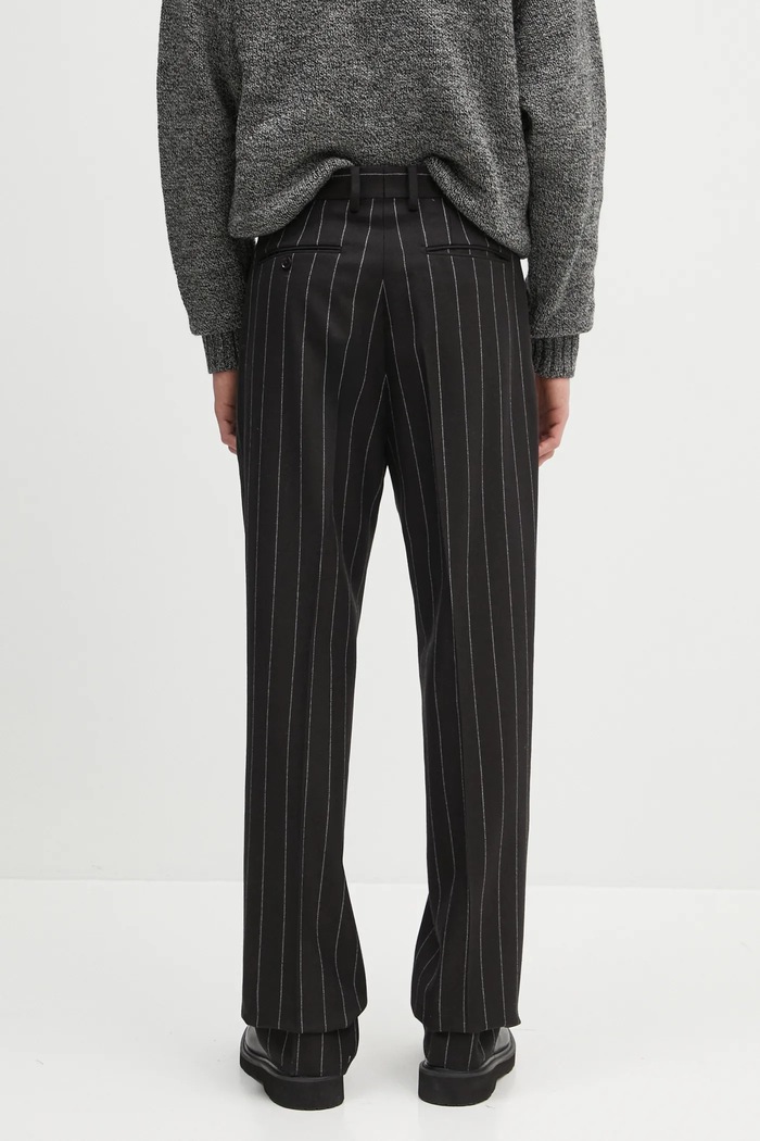 Îmbrăcăminte Wacko Maria pantaloni de lână Double Pleated 24FW.WMP.TR21 negru