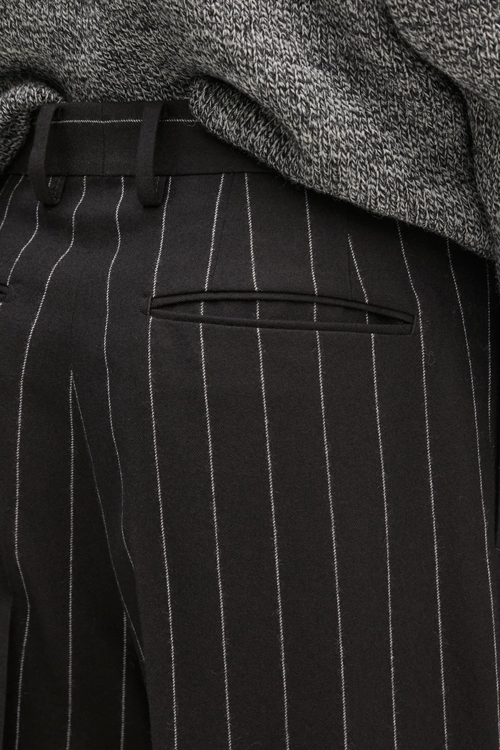 Wacko Maria pantaloni de lână Double Pleated negru 24FW.WMP.TR21