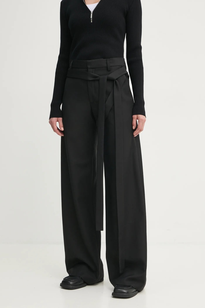 Heliot Emil spodnie z domieszką wełny AW24.M.10.182.BLK01 czarny AW24
