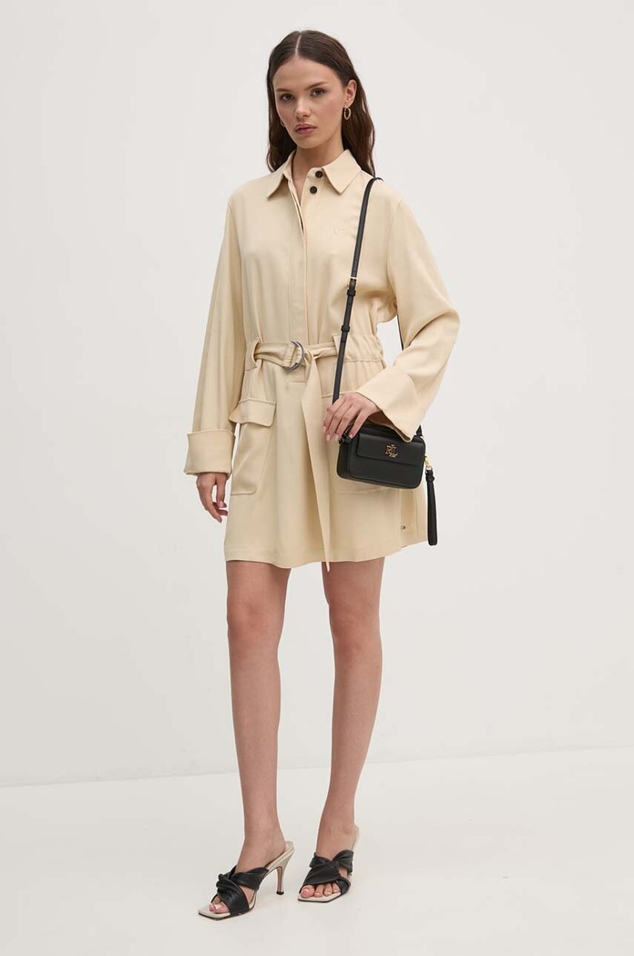 Φόρεμα Tommy Hilfiger WW0WW42308 μπεζ AW24