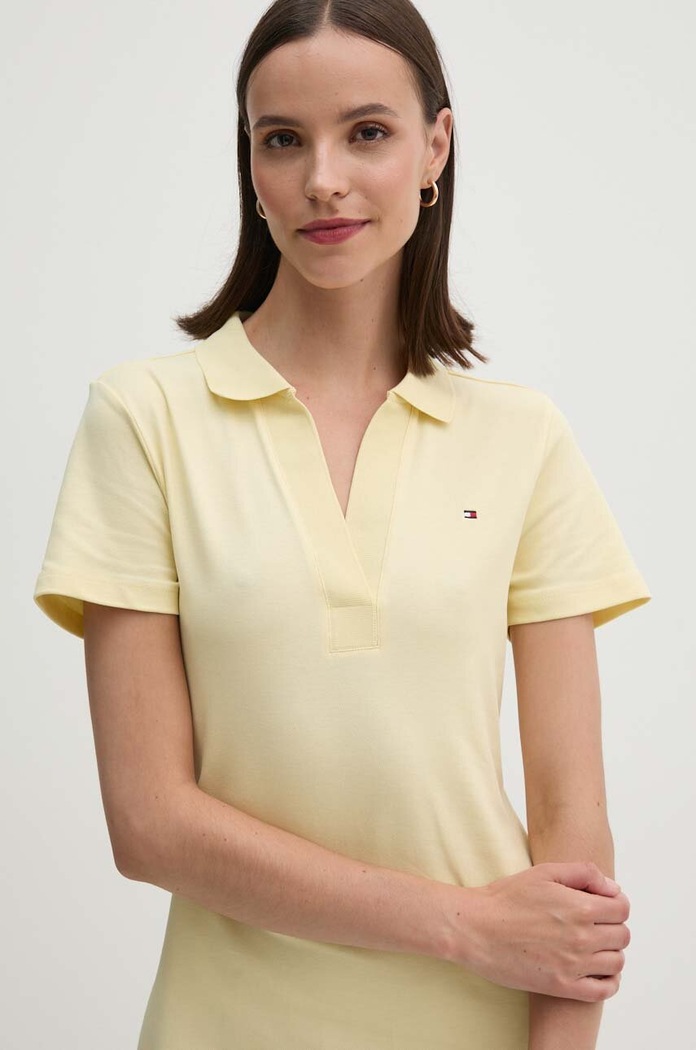 Tommy Hilfiger sukienka bawełniana z elastanem żółty WW0WW42567