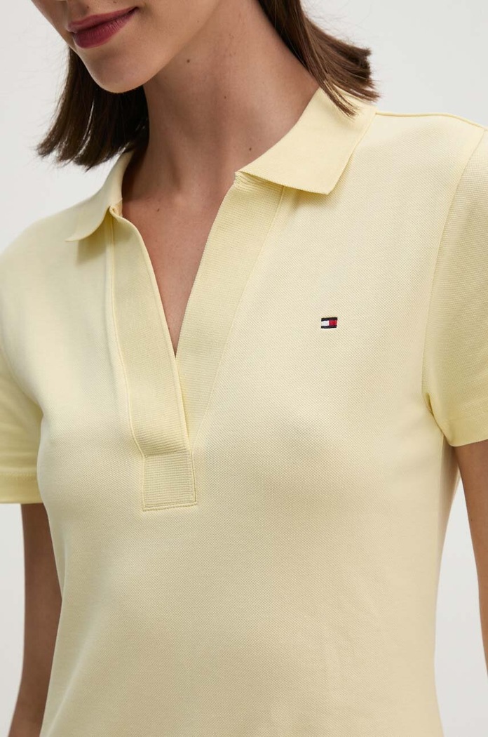Tommy Hilfiger sukienka bawełniana z elastanem WW0WW42567 żółty