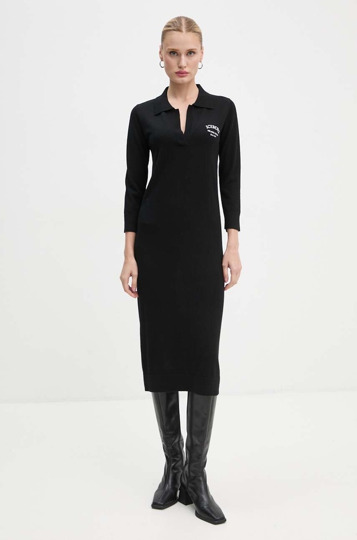 Iceberg rochie din lana cu guler negru AH02.9000