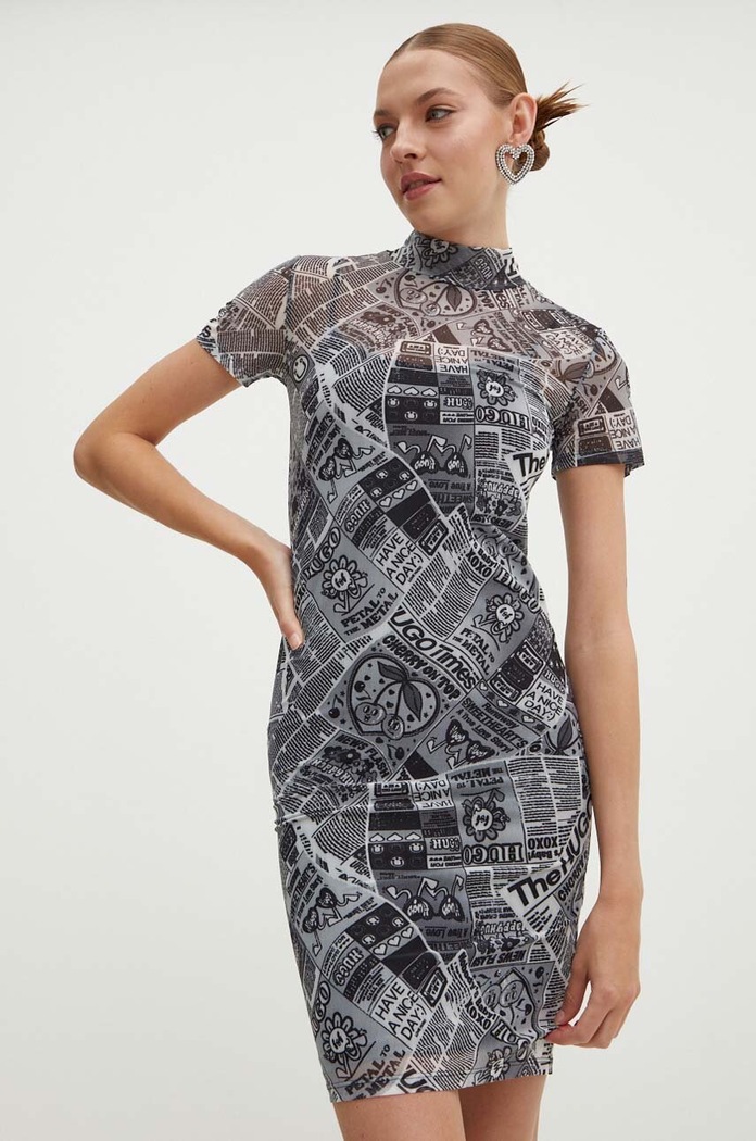 Hugo Blue rochie mini gri 50520114