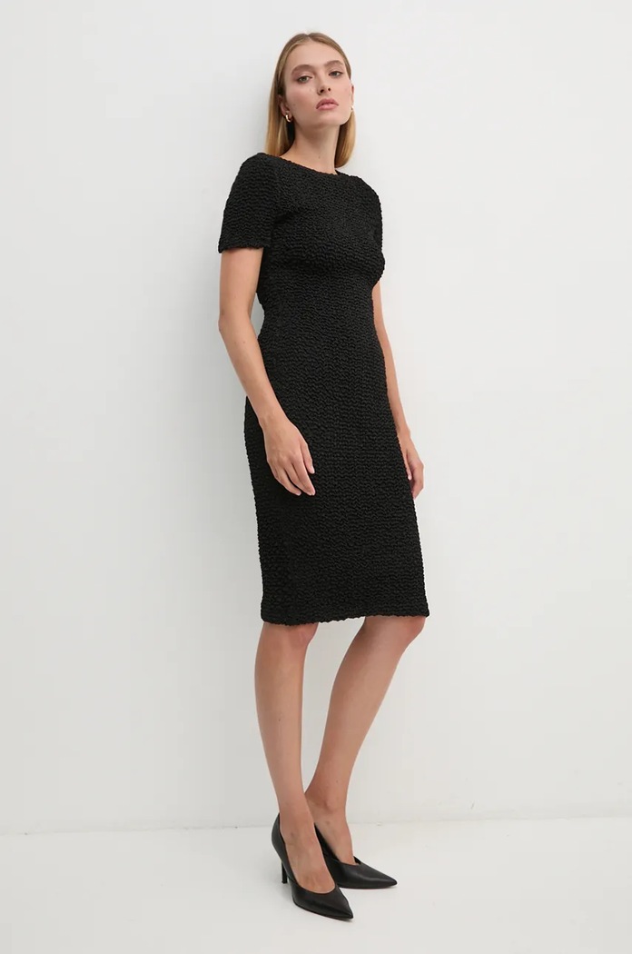 Dkny sukienka midi czarny DD4E2931