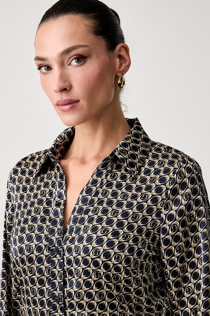 Sukienka koszulowa ALYA Guess W4YK35.WF1T2 granatowy