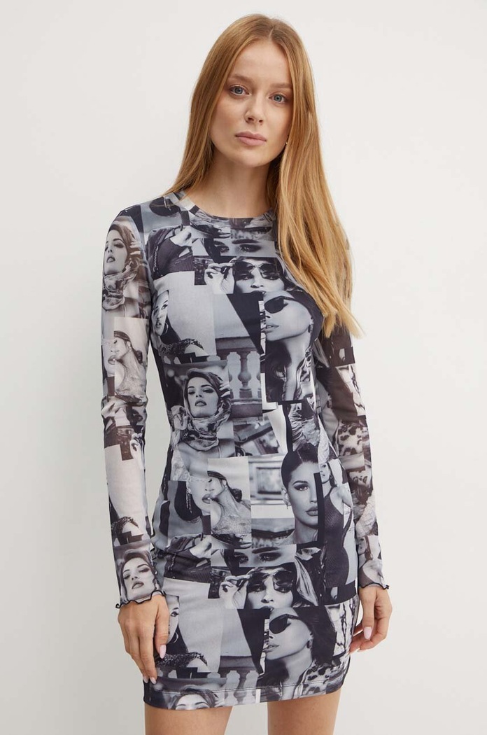 Guess sukienka ADRIANA wzorzyste czarny W4YK83.KBBF2
