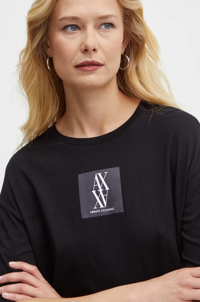 Памучна рокля Armani Exchange черен 6DYA79.YJ3RZ