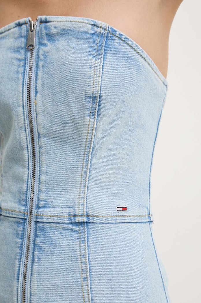 Tommy Jeans rochie din denim DW0DW18215 albastru