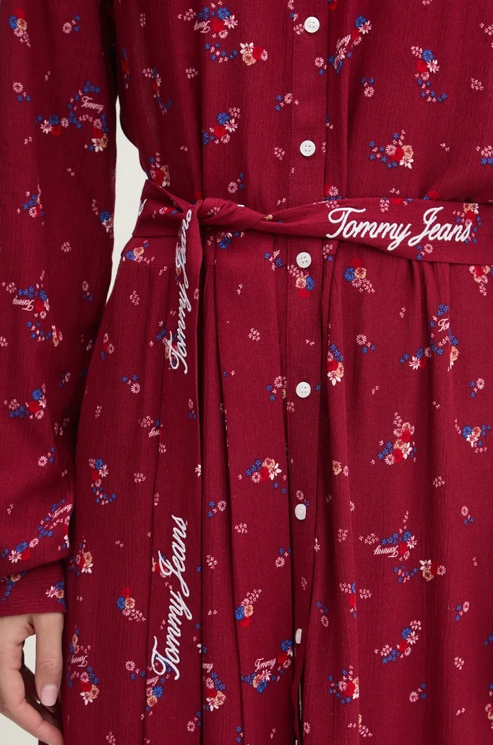Рокля Tommy Jeans DW0DW18474 бордо